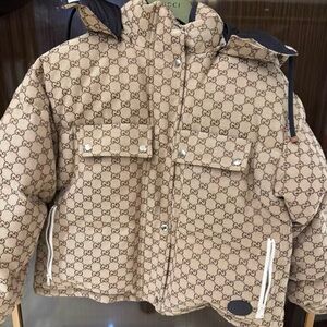 Gucci Tan Monogram Puffer Jacket